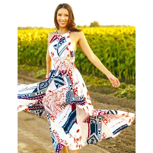 ANTHROPOLIGIE Abel The Label Vienna Halter Maxi Dress - Picture 1 of 15